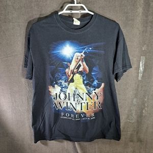 Johnny Winter Forever February 23, 1944 - July 16, 2014 Graphic Memorial Tee G M